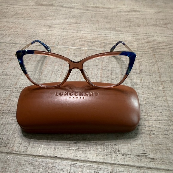 Longchamp Women\'s Blue and Brown Eyeglasses *with case